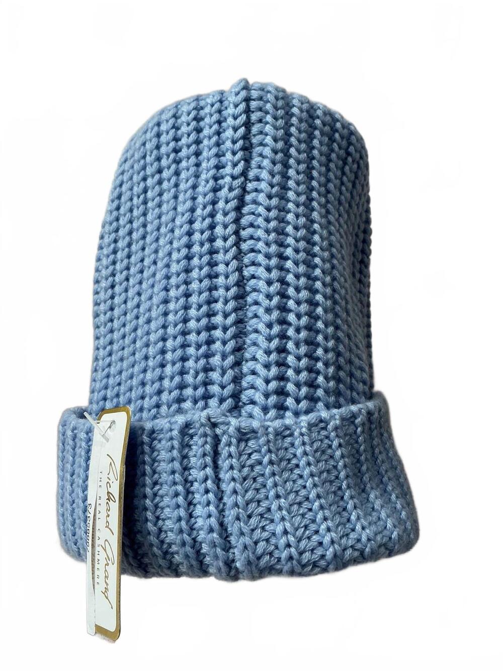 NEW RICHARD GRAND CASHMERE women's cashmere hat in light blue